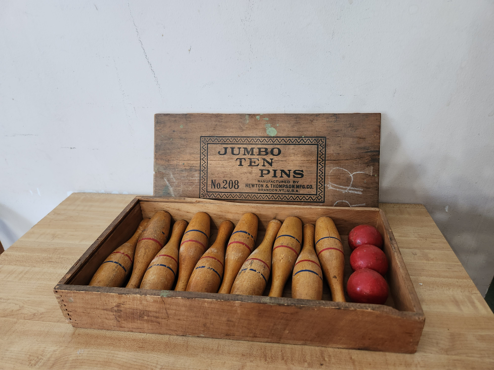 Antique Jumbo Ten Pins Bowling Set