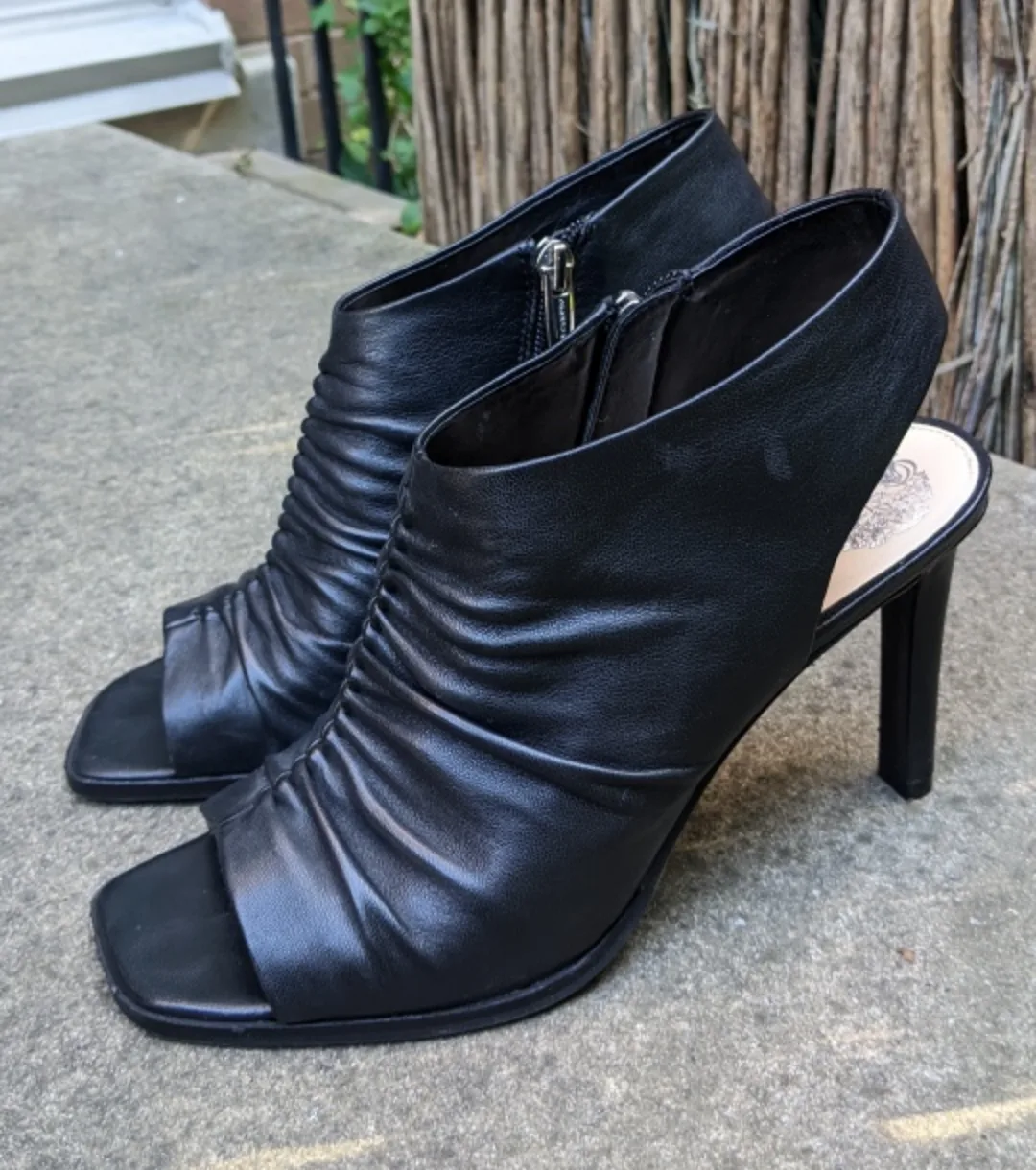 Vince Camuto size 9.5 - Peep Toe Heels - Black Leather thumbnail