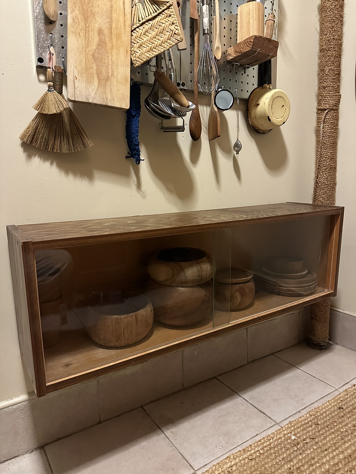 Wooden Display Cabinet with Glass Doors