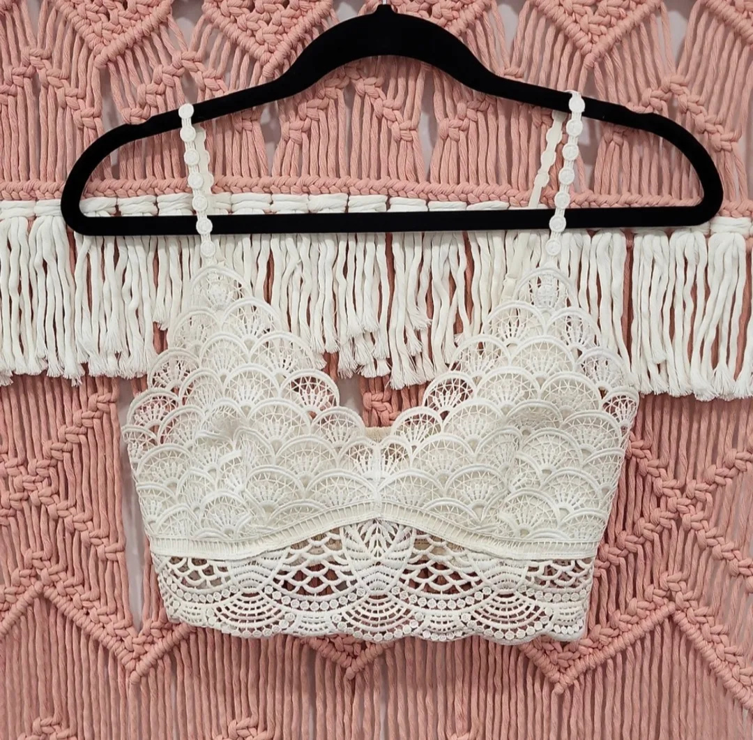 FREE PEOPLE Sunrise to Sunset Crochet Lace Bralette (small) thumbnail