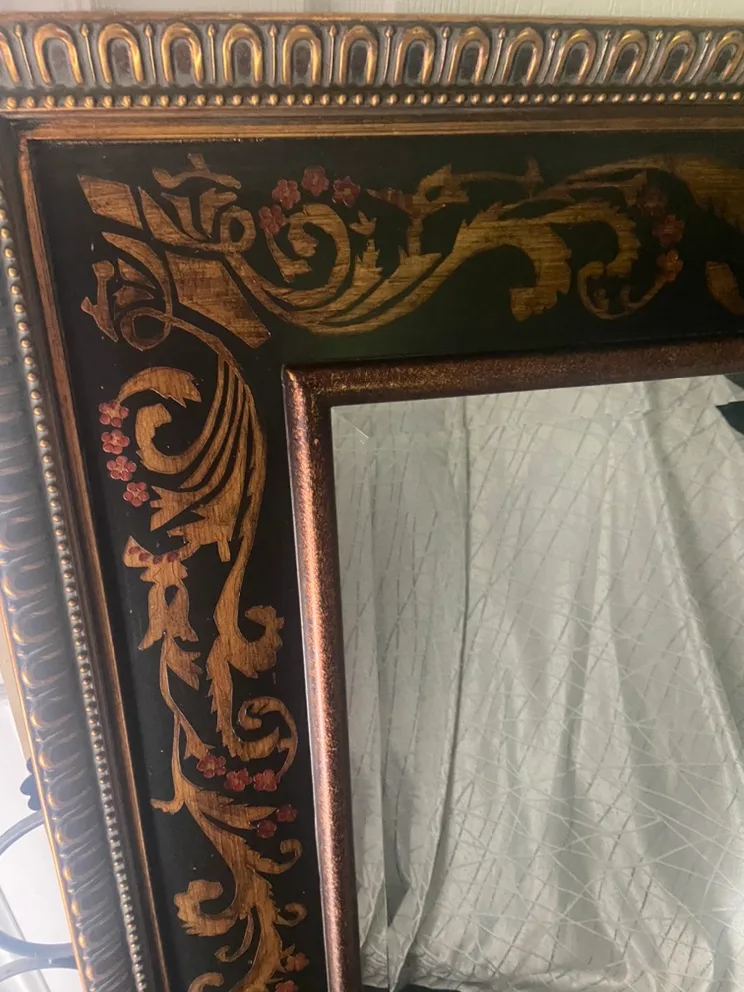 Black & Gold Large Ornate Mirror image indicator(4)