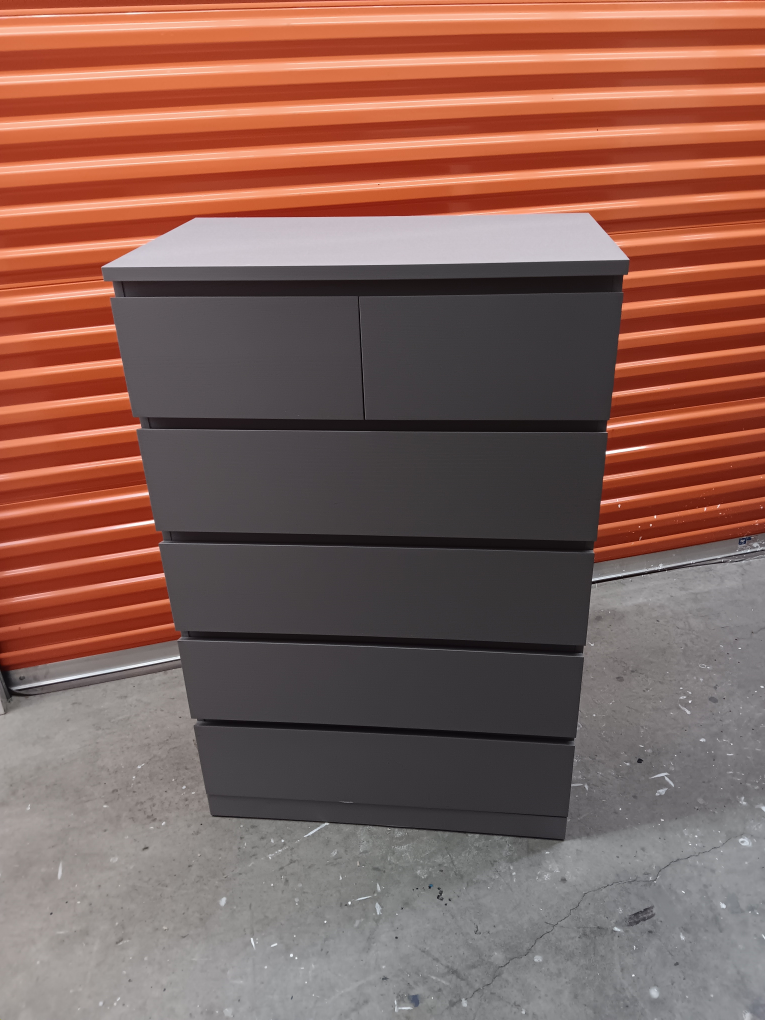 ikea dresser grey Ikea Hemnes (discontinued) Grey 4 Drawer Chests with Glass x Two T –  Furnishr main image 0