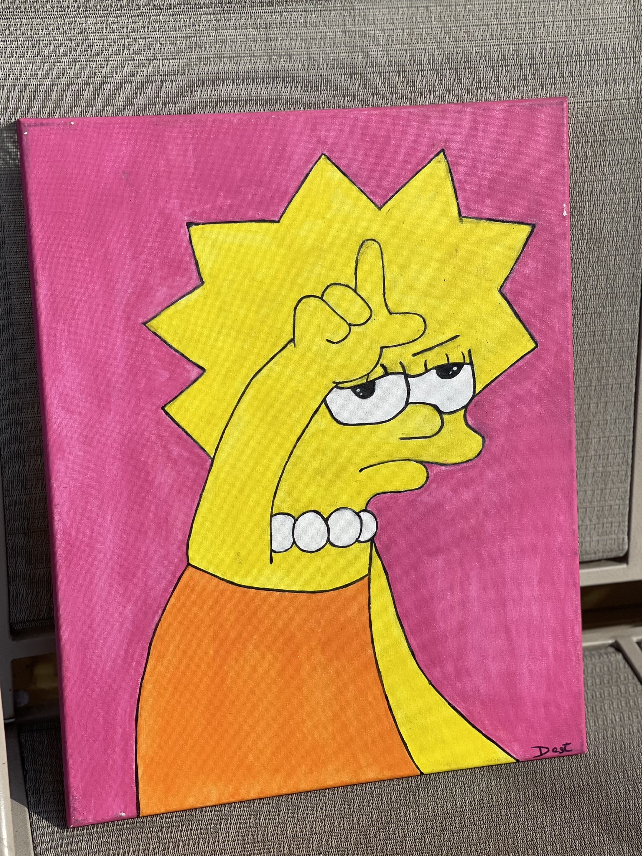 Lisa Simpson L Hand Sign Painting - photo 2