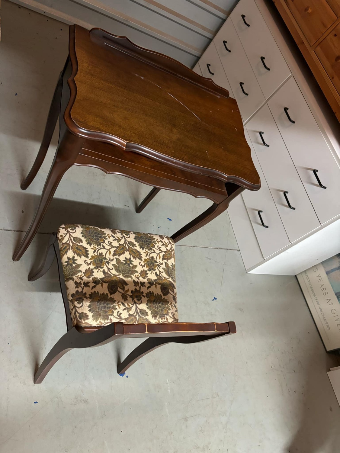 Vintage Wooden Table and Chair Set