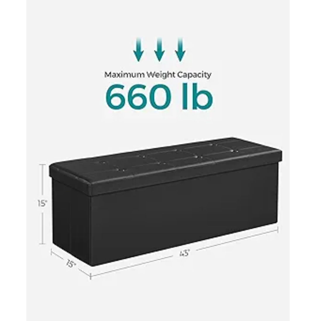 Foldable Storage Ottoman 43 inch new Queens Whitestone 11357 - photo 3