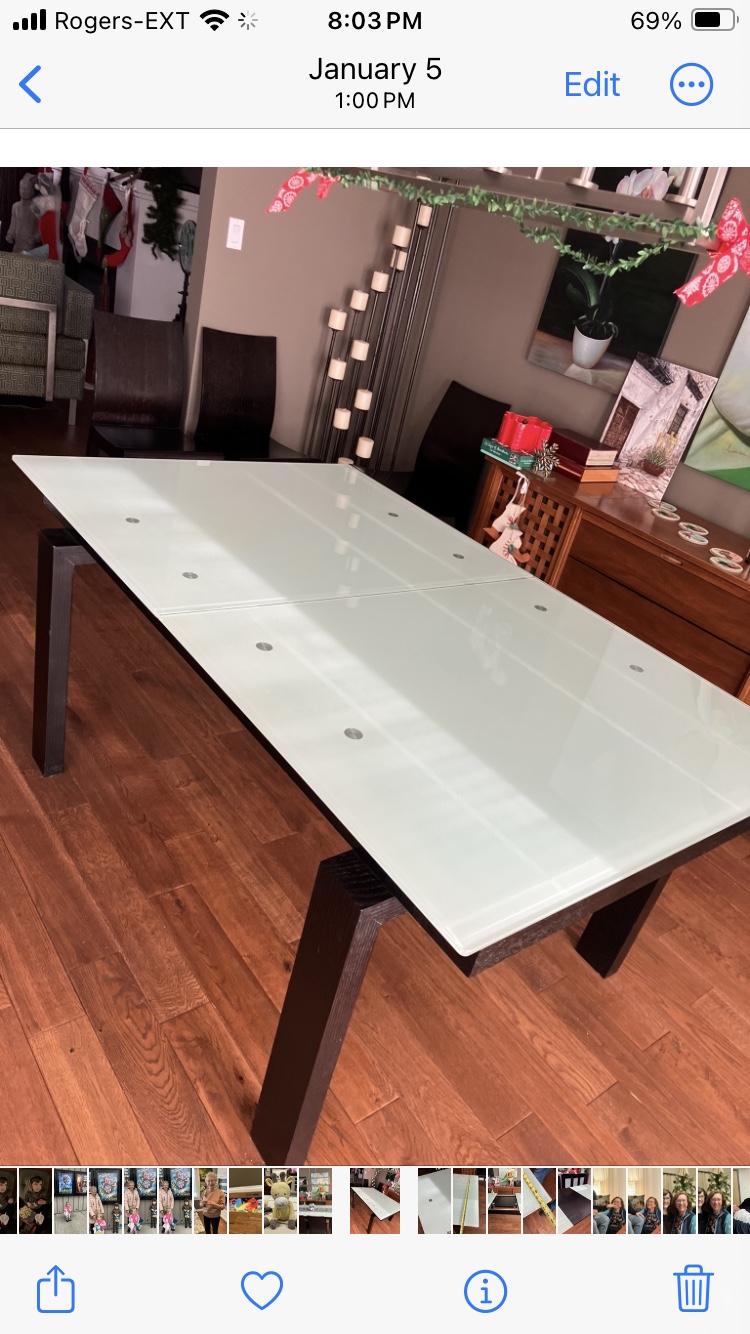 Glass and wood top Dining Table - photo 2