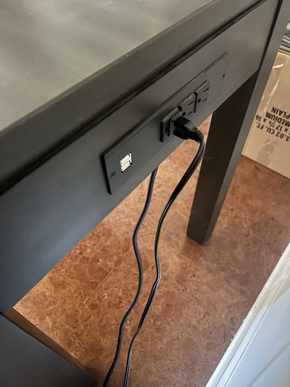 Dark Brown Desk with Drawer - photo 4