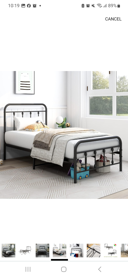 Black Metal Twin Bed Frame - photo 2