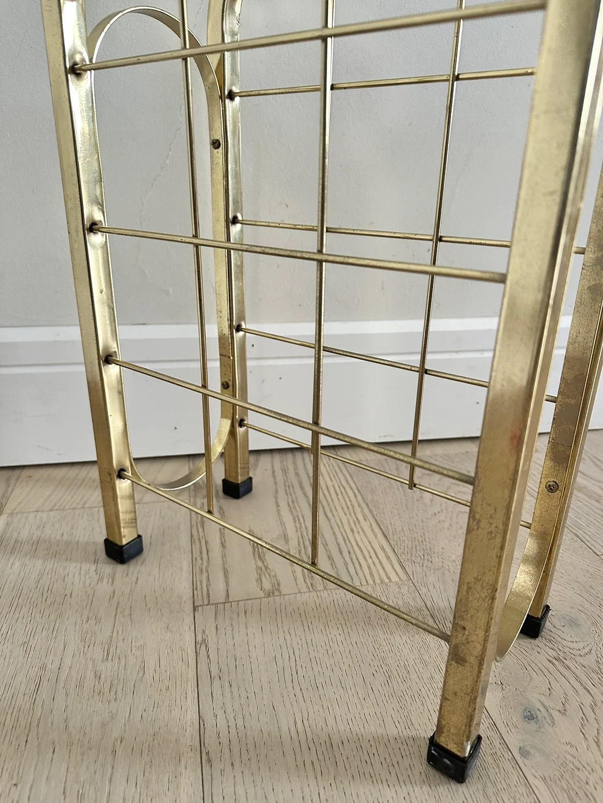 Vintage mid century modern Brass Magazine Rack image indicator(6)