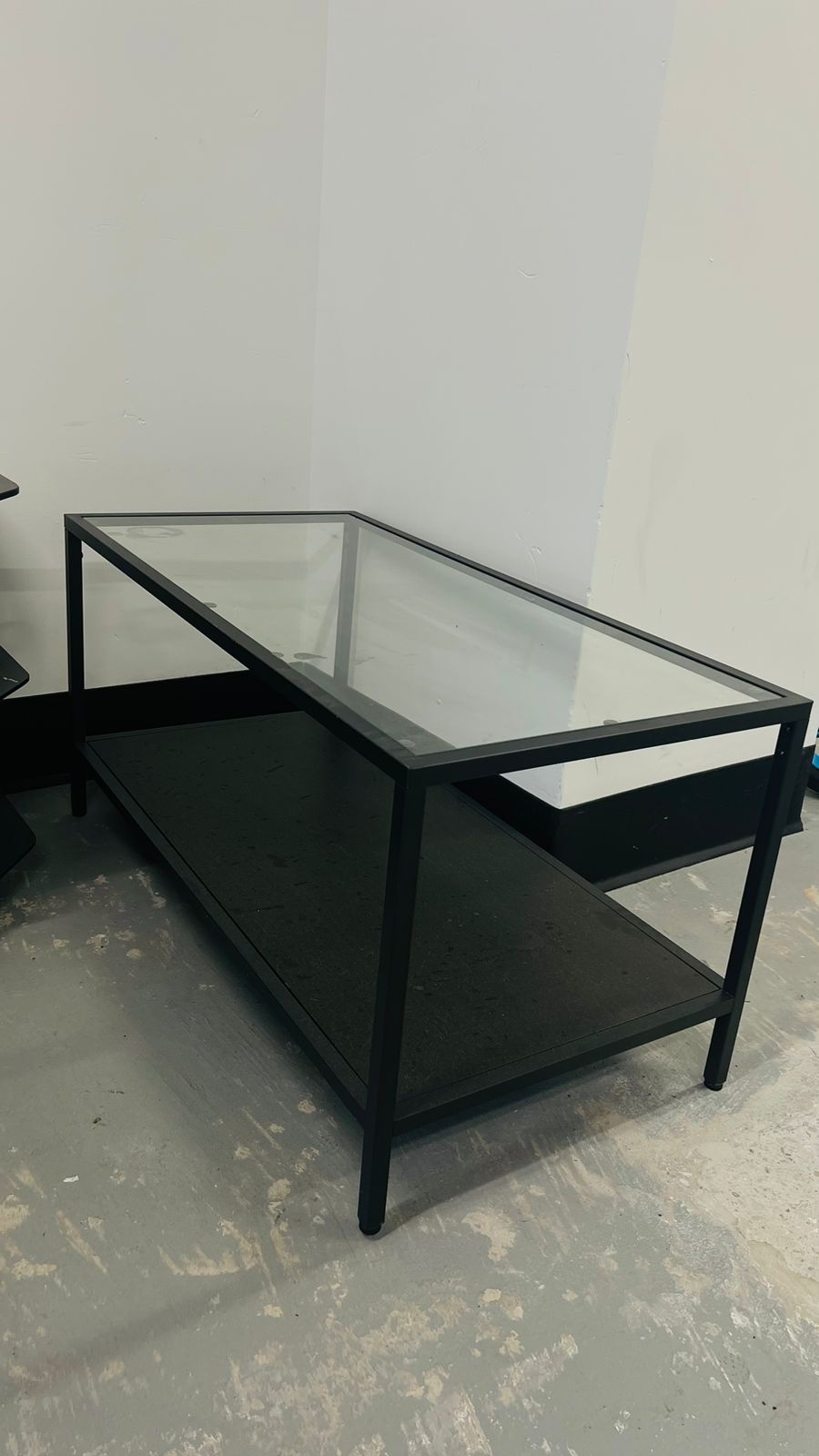 Black Metal and Glass Coffee Table - photo 2
