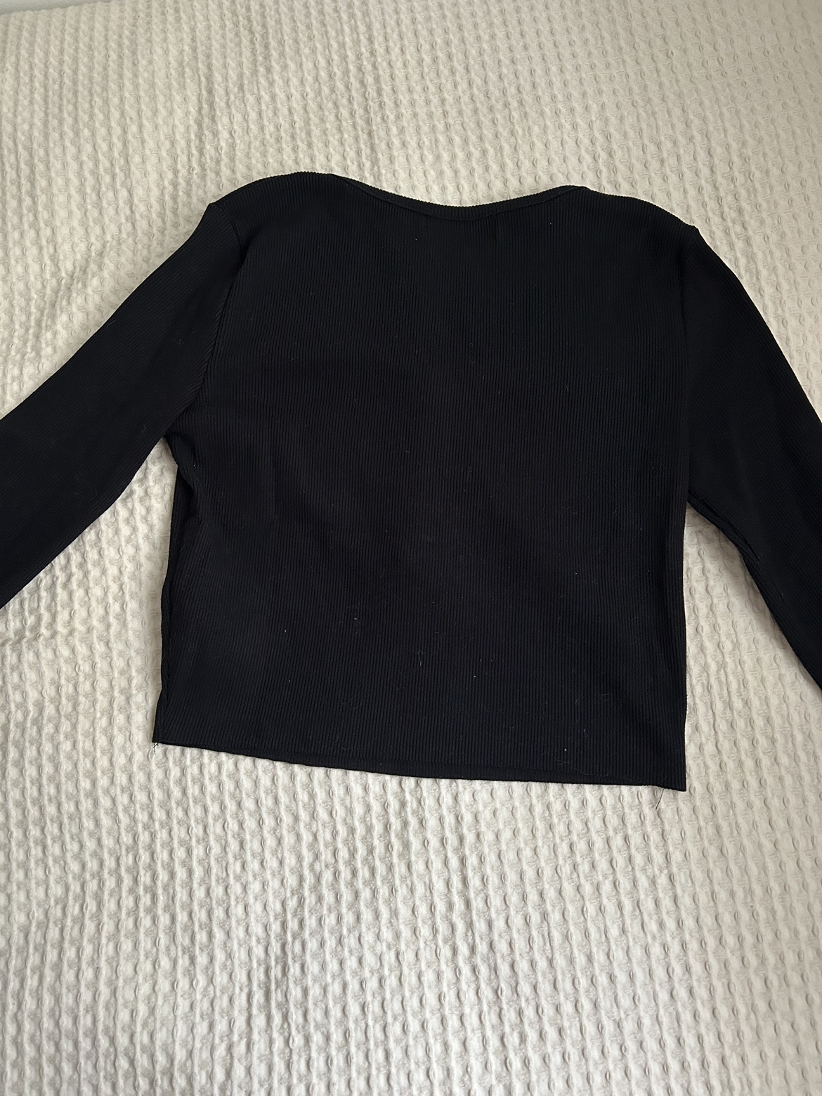 Bershka Black Long Sleeve Crop Top - photo 5