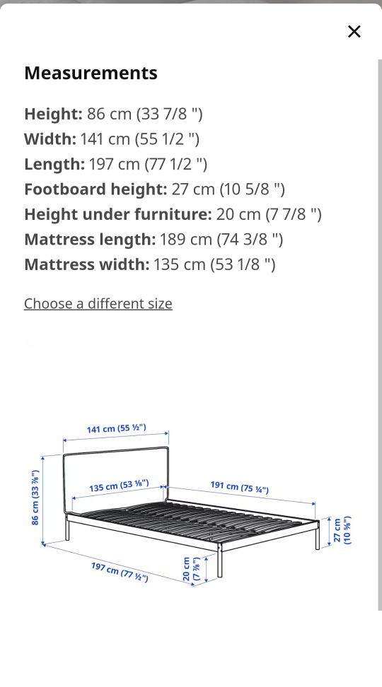 ikea Bed Frame + Full size mattress - photo 3