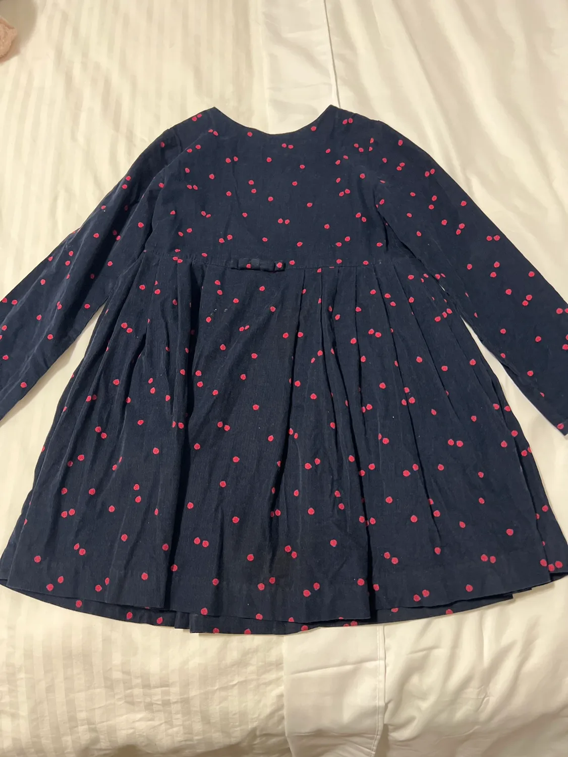 Jacadi Paris - 8A - Navy Corduroy Dress with Red Ladybugs thumbnail