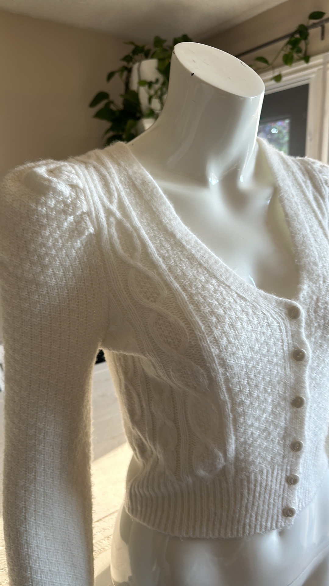 White Knit Cardigan - photo 5