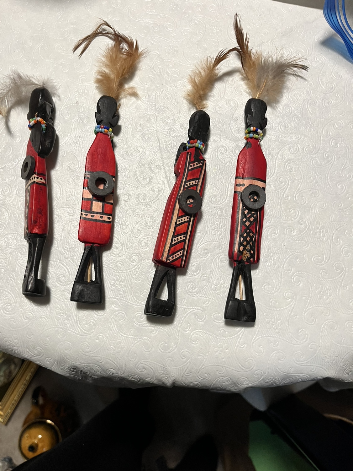 Set of 4 Wooden African Hand-Carved Masai Magnets - photo 2