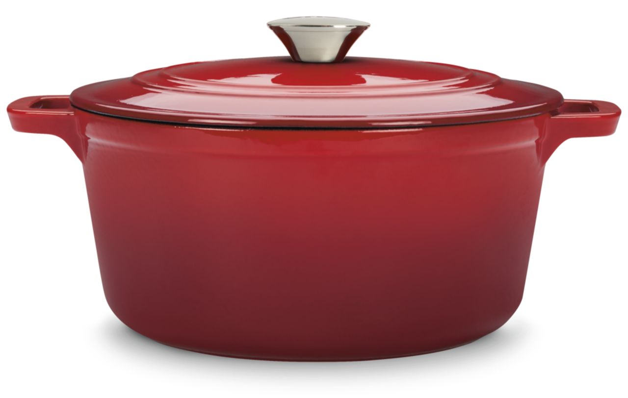 Brand new Master Chef 4.6L Round Red Cast Iron Dutch Oven - photo 2