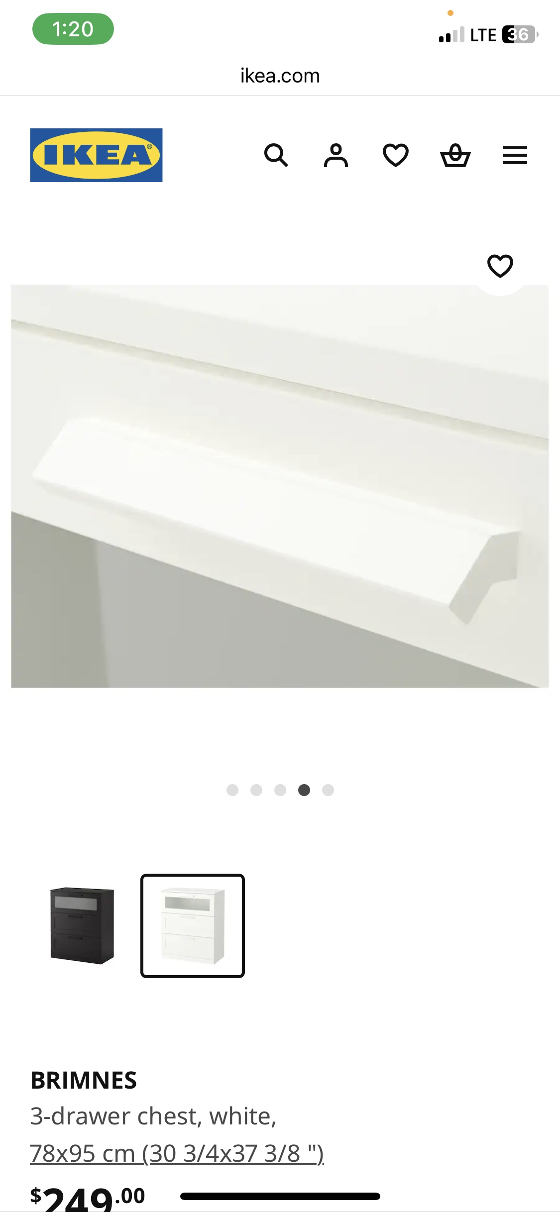 IKEA BRIMNES 3-drawer chest, white - photo 3