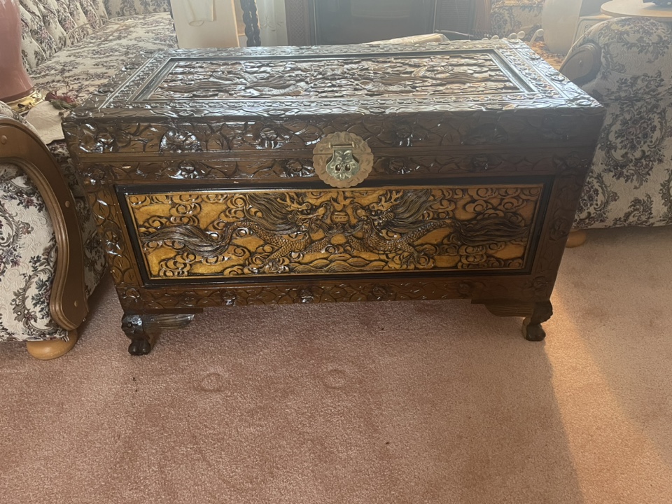 Carved Wooden Chest - photo 3