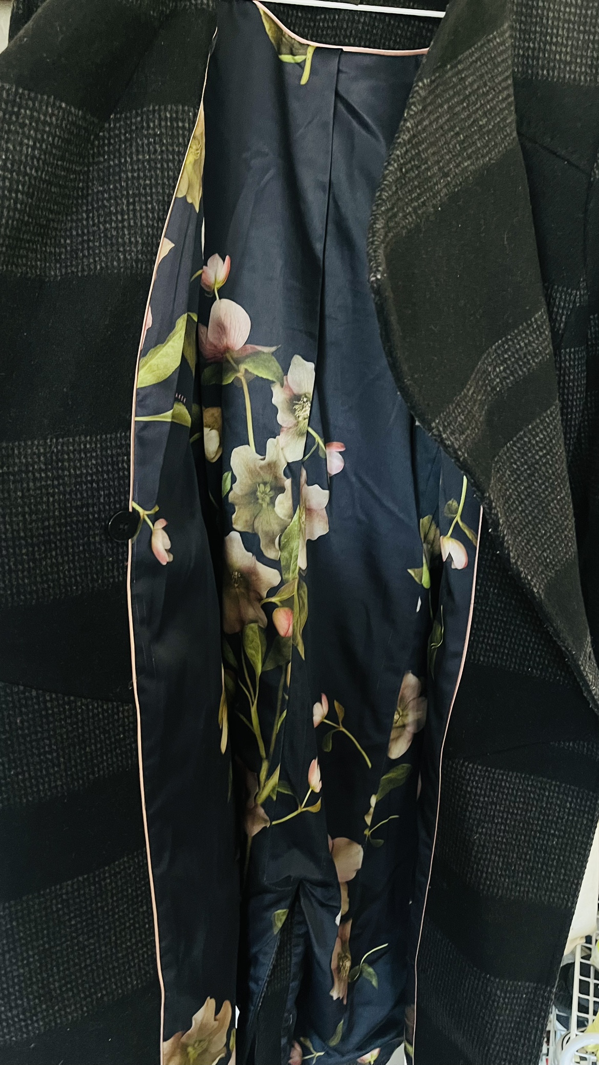 Ted Baker Black and Grey wool  Striped Coat - photo 4
