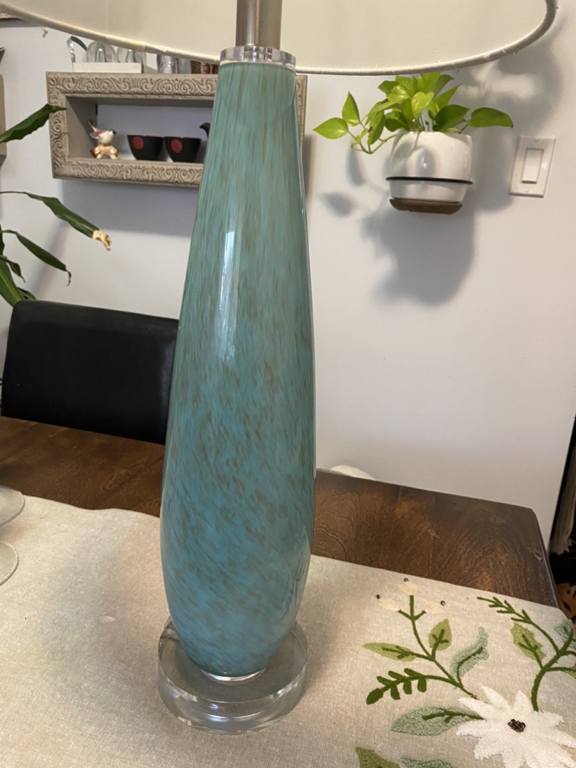 Teal Glass Table Lamp - photo 2