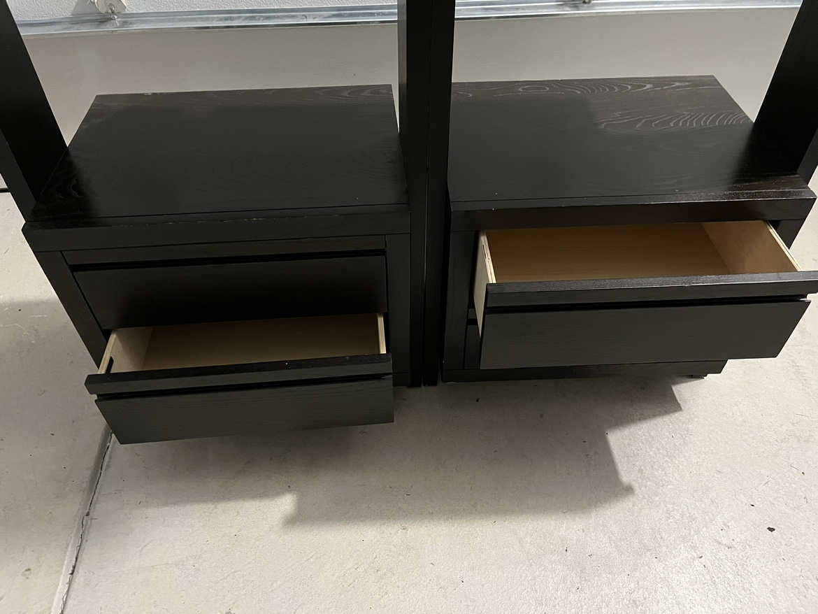 Black Bookshelf/ Display shelf with Two Drawers - photo 2