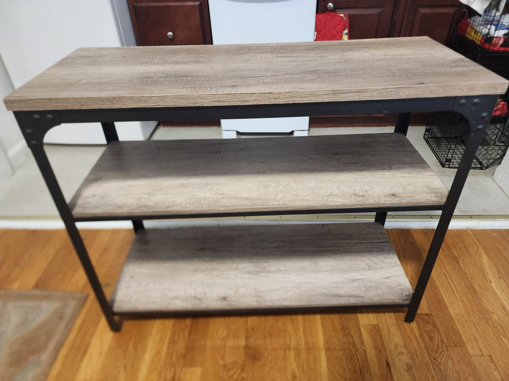 Industrial Style 3 Shelf Console Table