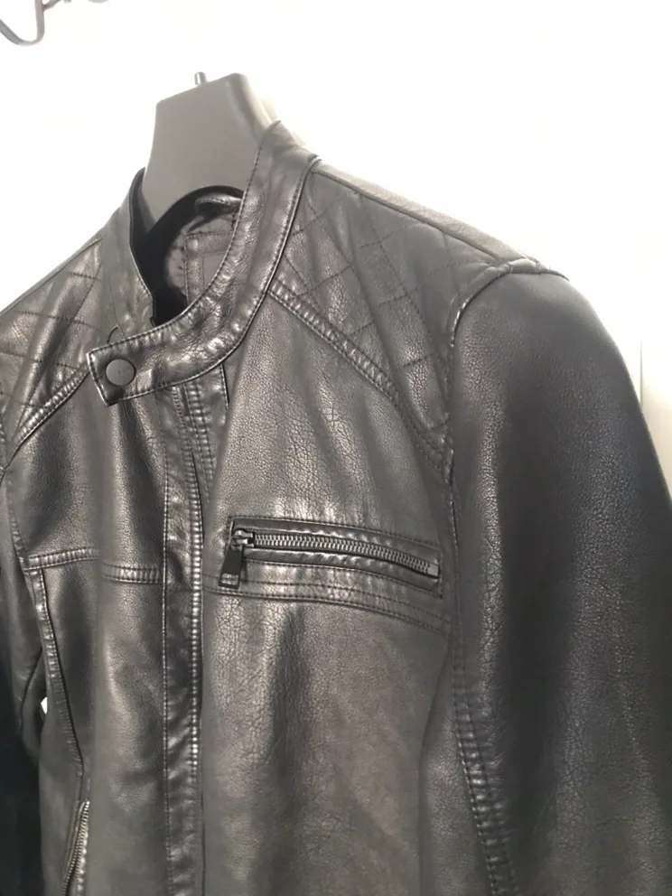 Only & Sons Black Faux Leather Jacket image indicator(2)