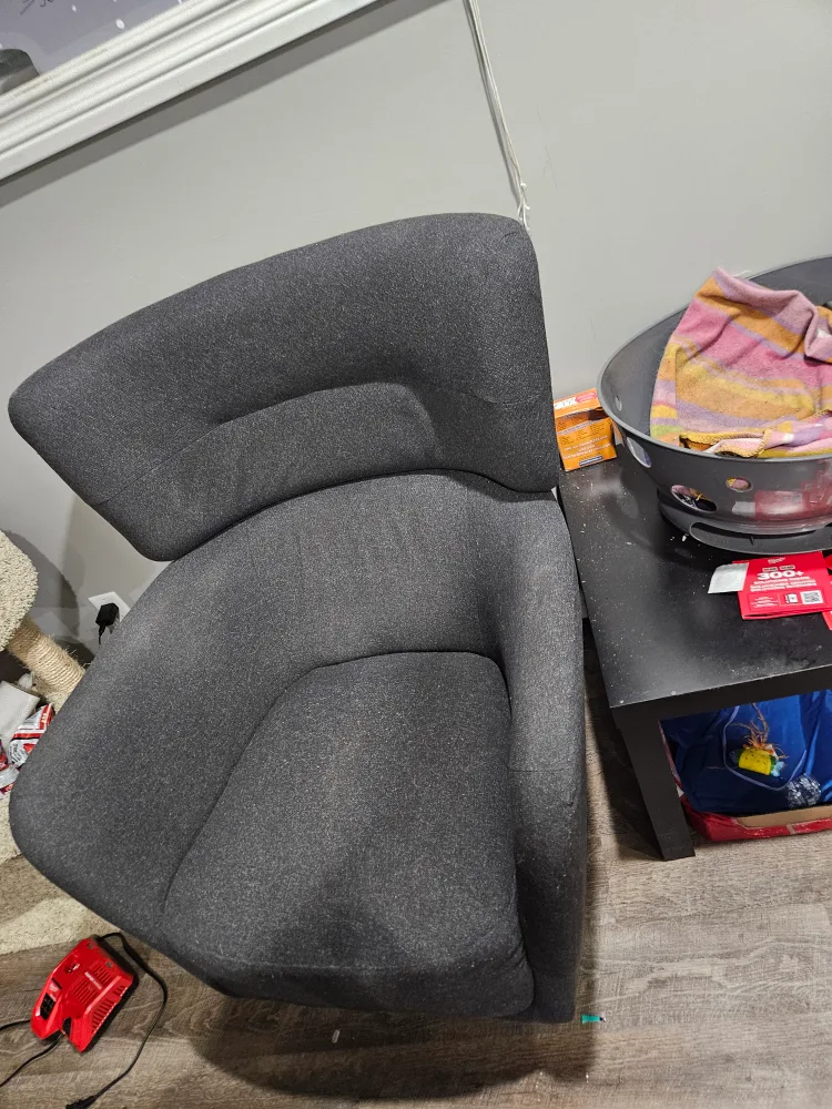 Ikea grey chair and footstool thumbnail