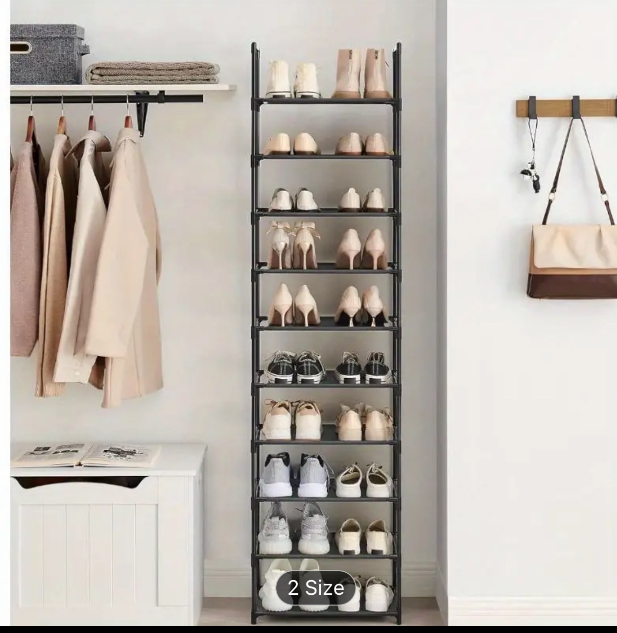 Black Metal Shoe Rack - photo 2