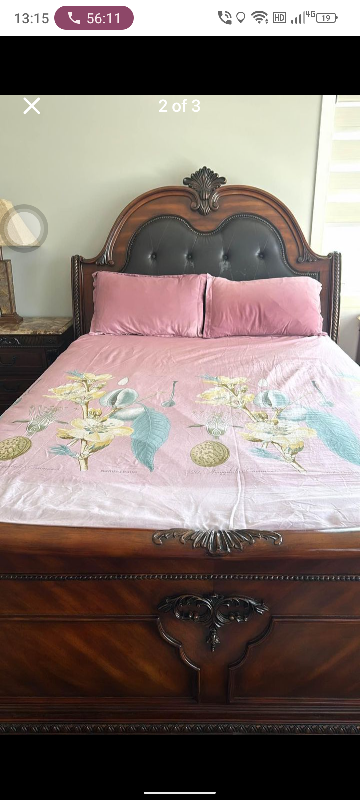 Queen Size Bed Frame and Dresser Set - photo 4