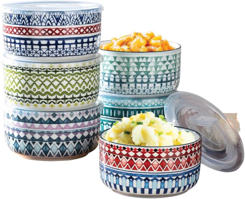 Signature 6-Piece Stoneware Bowl Set with Vented Lids