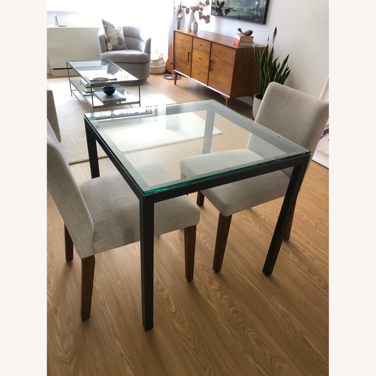 West Elm Glass Top Table