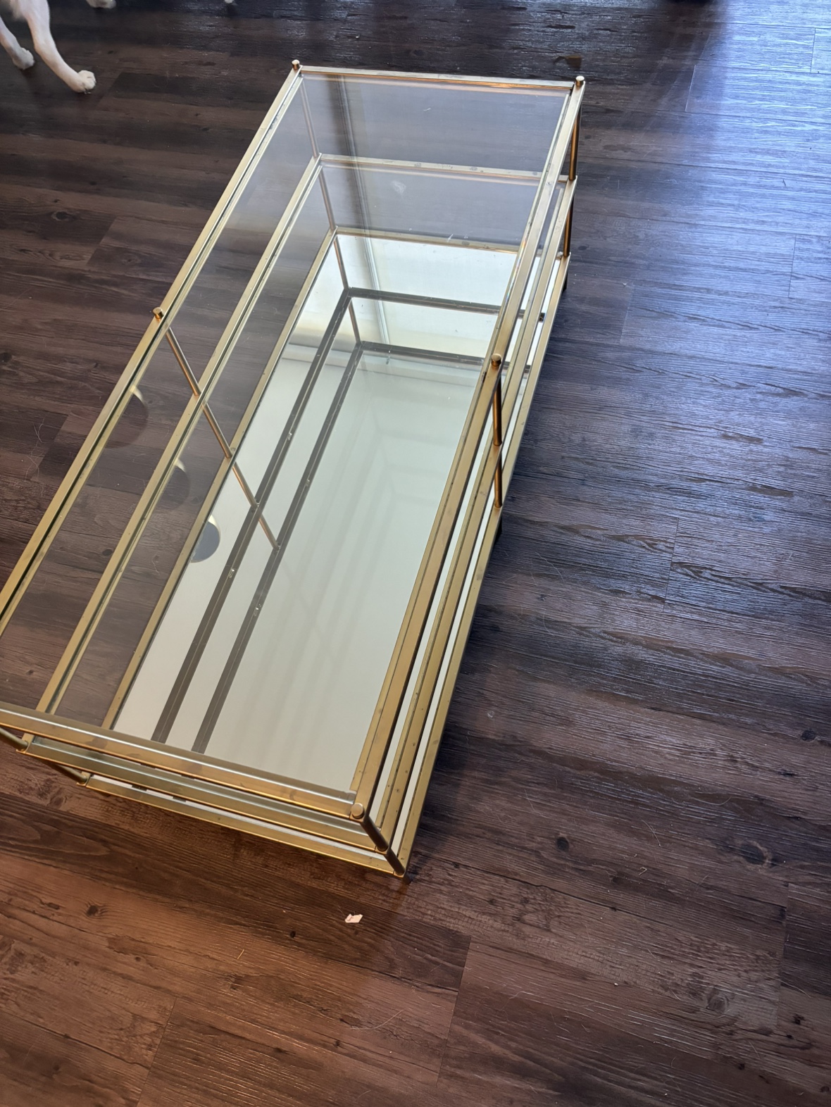 West Elm Gold Glass Coffee Table