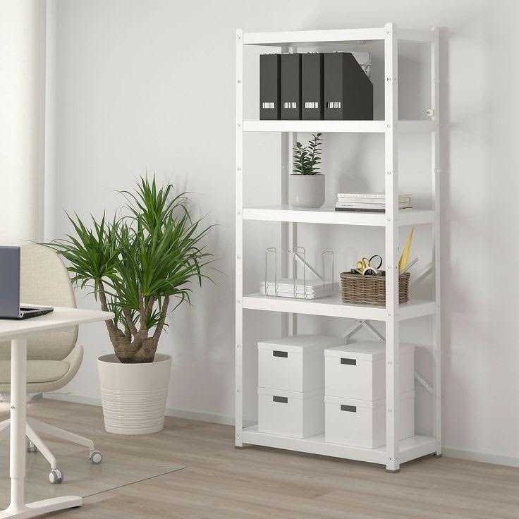 White Metal Shelving Unit - photo 3