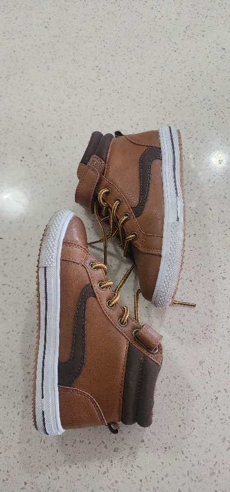 Brown Toddler Boys' High Top Sneakers - Size 13 - photo 4
