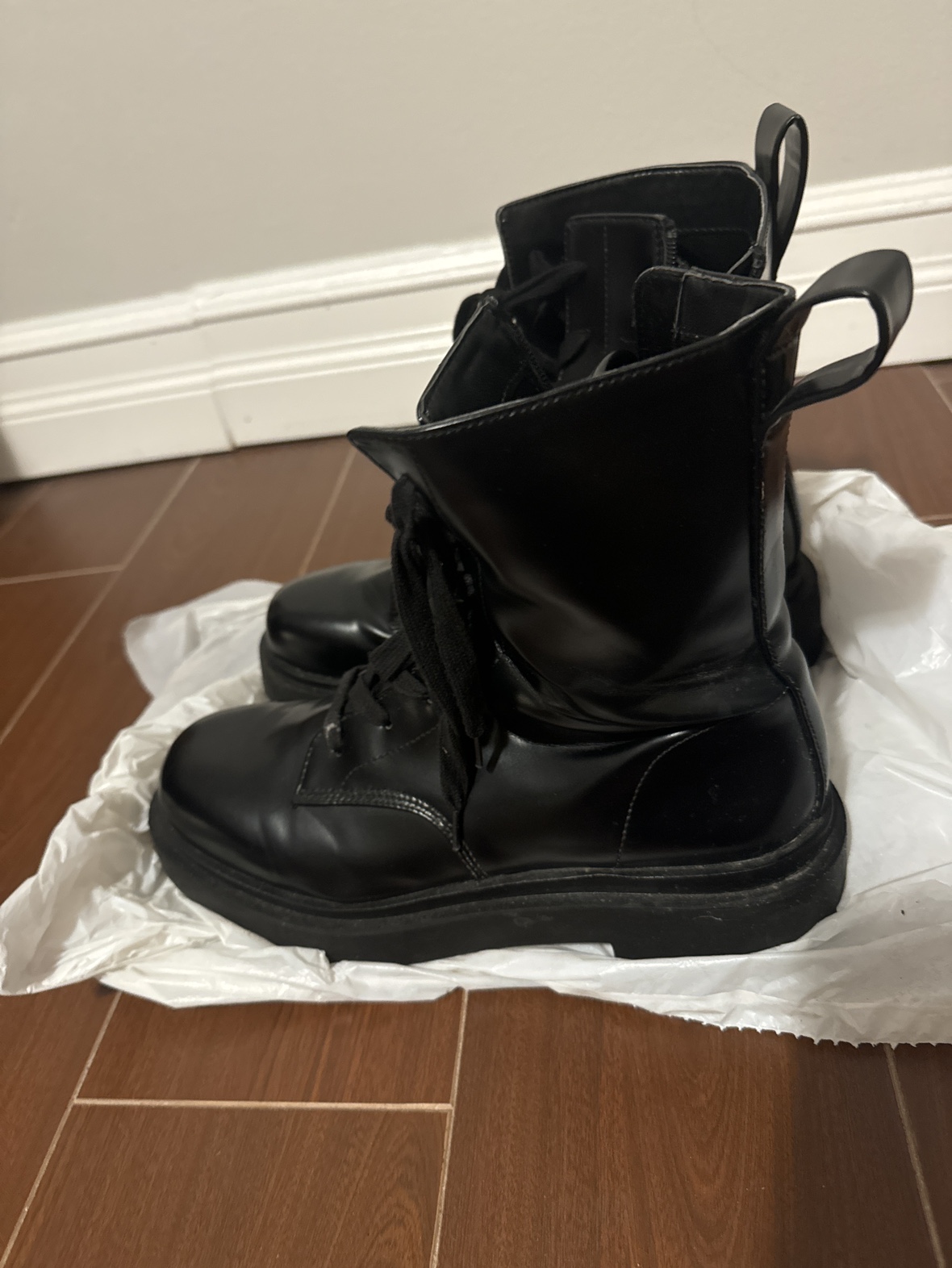 Black H&M Faux Leather Boots - photo 2