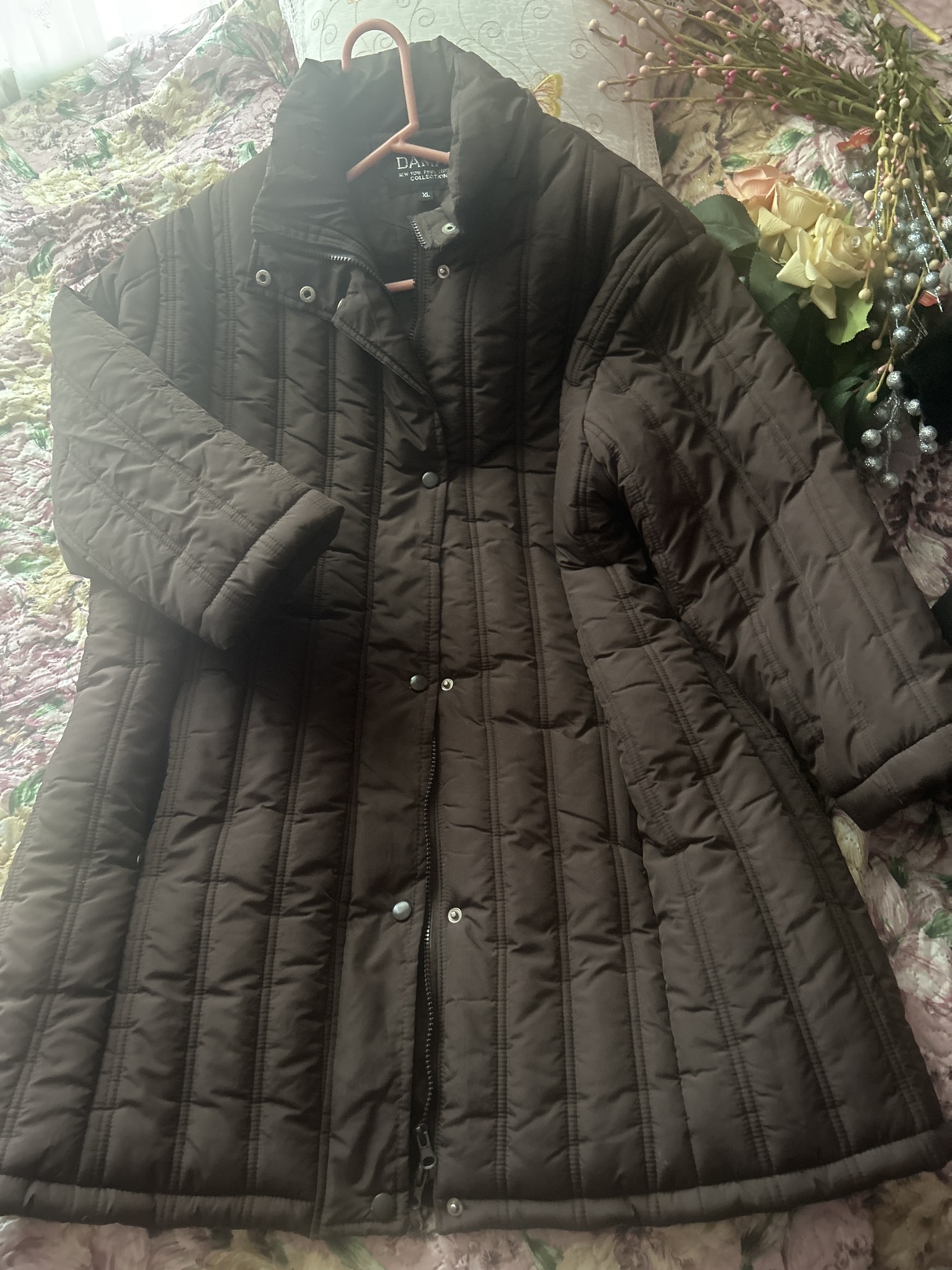 Brown Quilted Winter Coat