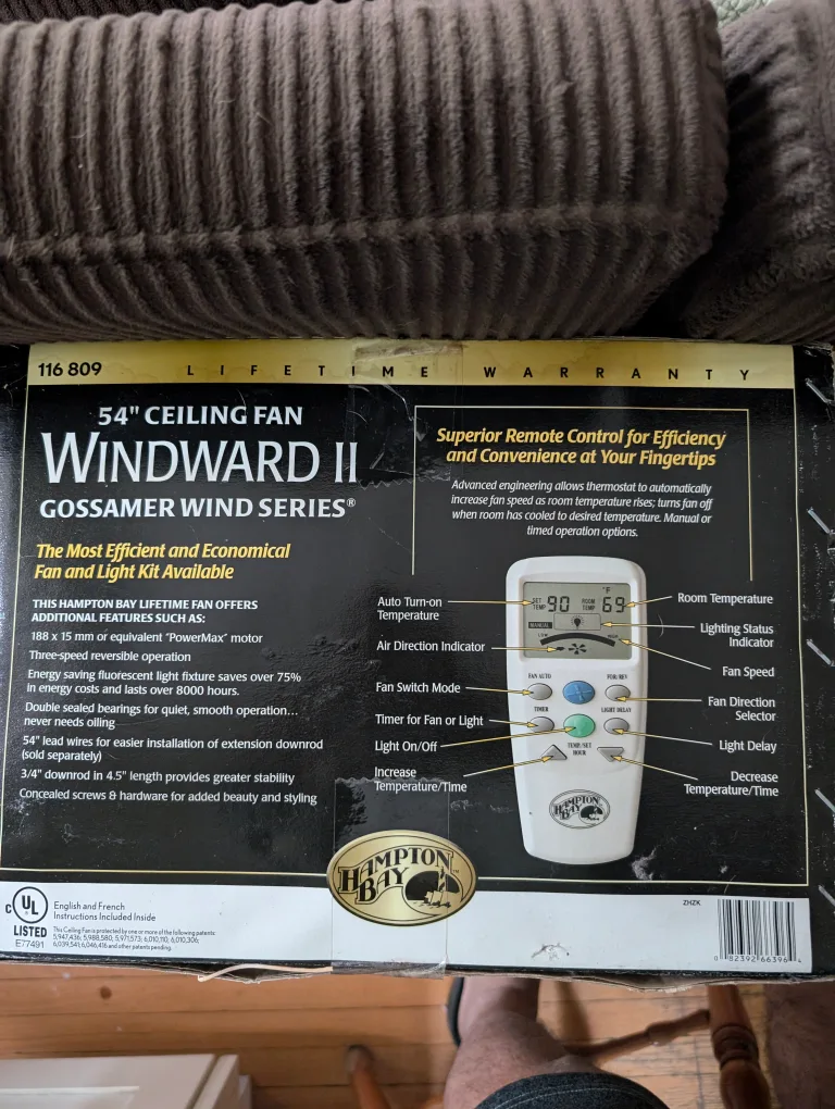 54"ceiling fan with remote Band - Hampton bay thumbnail