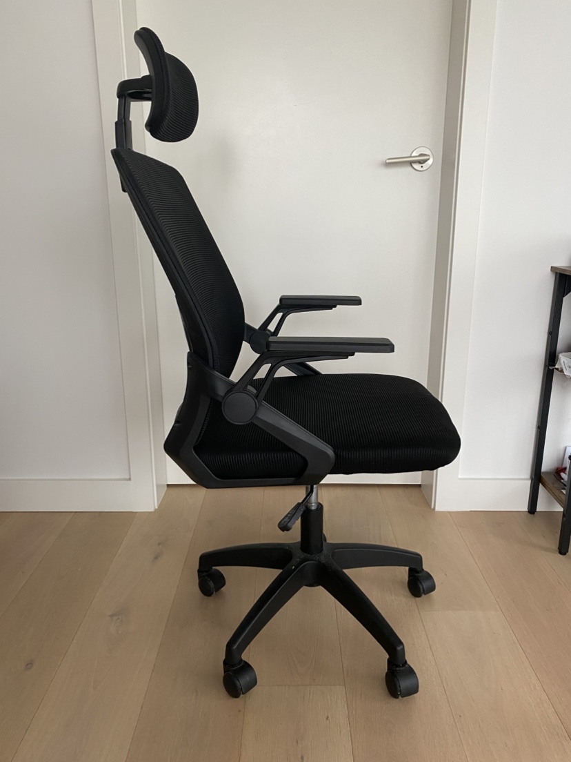 Black Office Chair with Headrest and Adjustable Arms - photo 2
