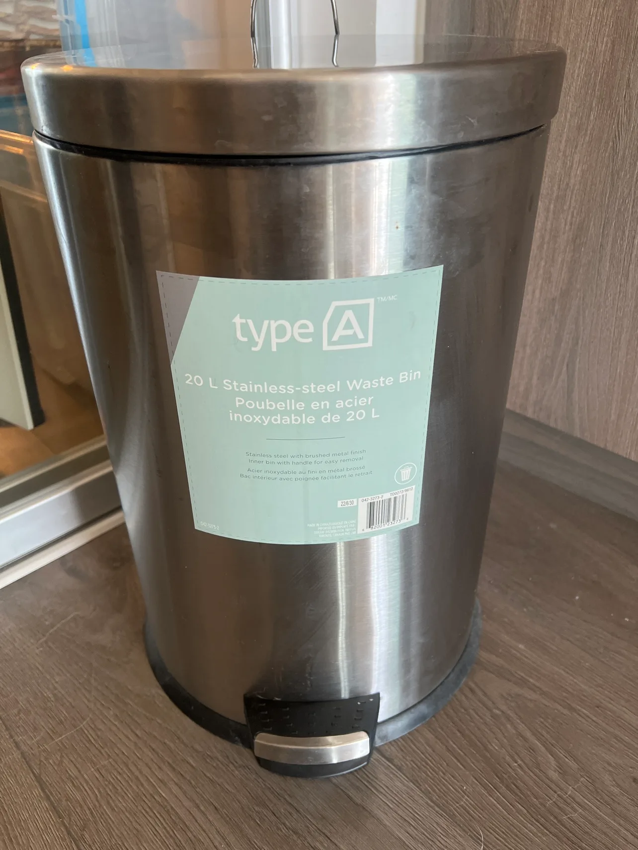 Type A 20L Stainless Steel Waste Bin thumbnail
