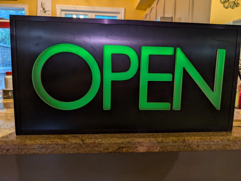 Open Sign - Green Light Up thumbnail