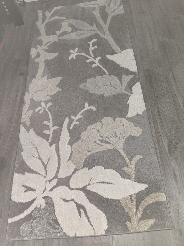 Elegant Blooming Flowers Gray Area Rug