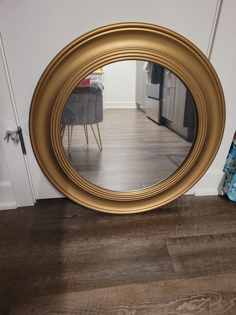 Antique round wall mirror