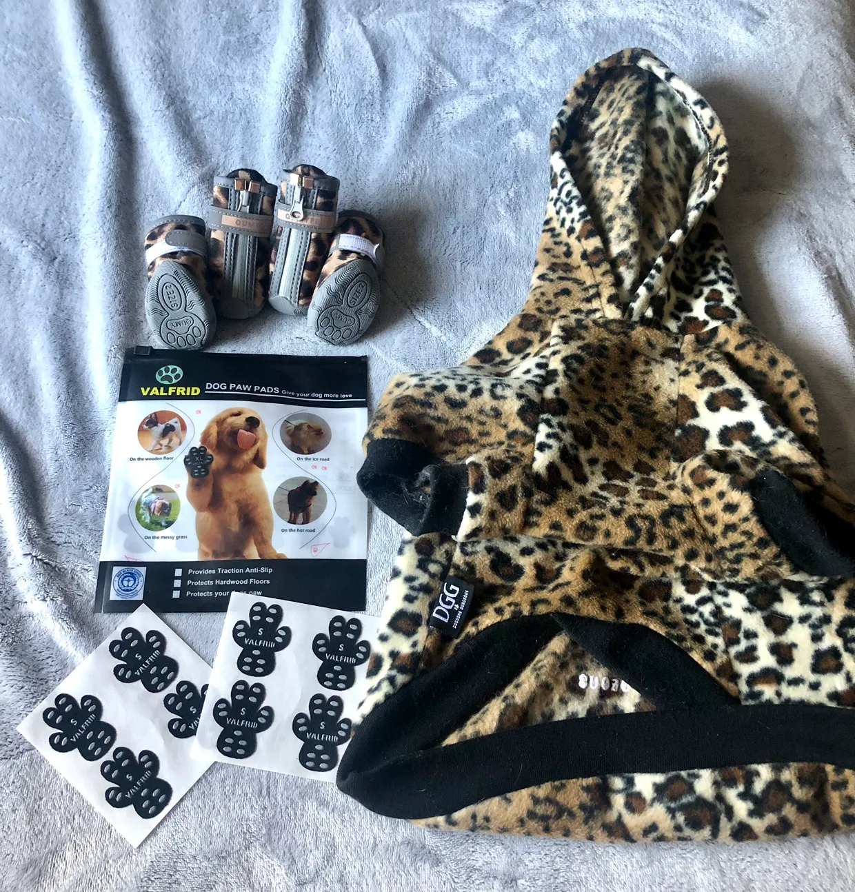 Leopard Dog Hoodie, paw grips and Booties Set image indicator(2)