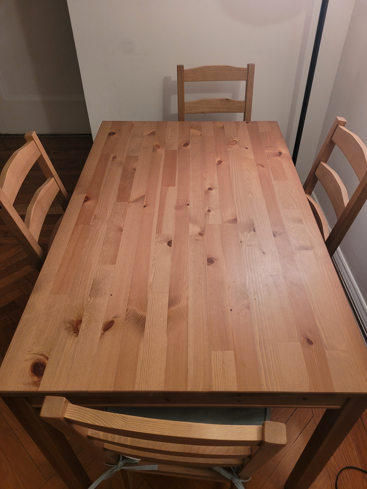 Ikea Wooden Dining Table and 4 Chairs - photo 2