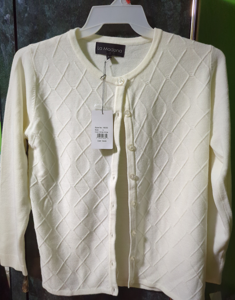 La Madona White Cardigan