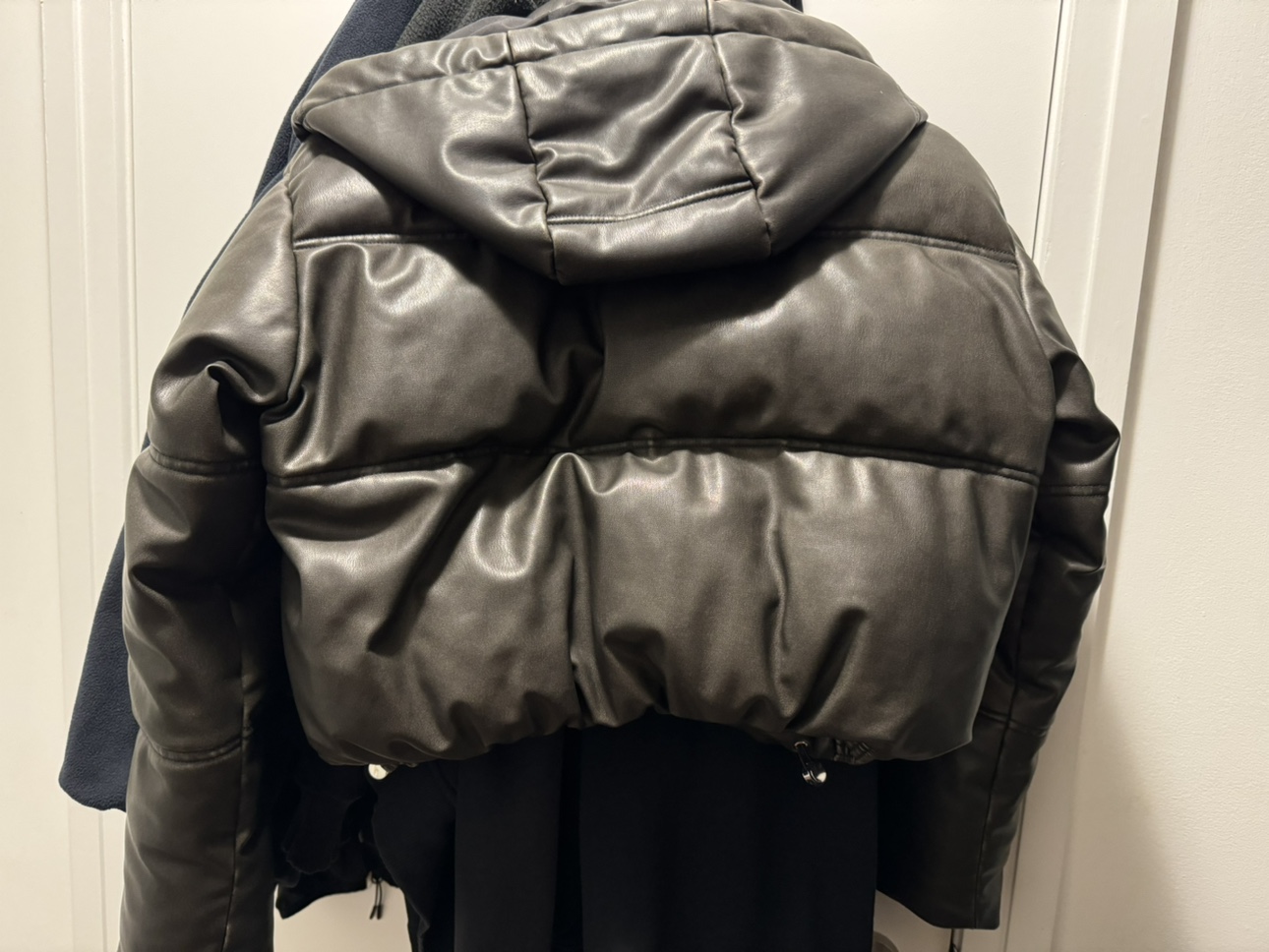 Zara Faux Leather Cropped Puffer Anorak - photo 4