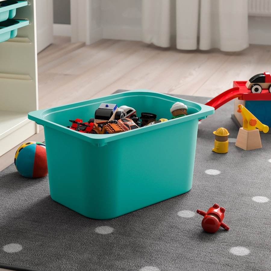 IKEA TROFAST Storage Bins, Yellow and Turquoise - photo 3