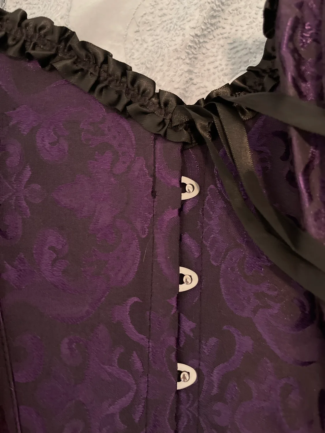 NEW Curveplus Purple Brocade Corset image indicator(4)