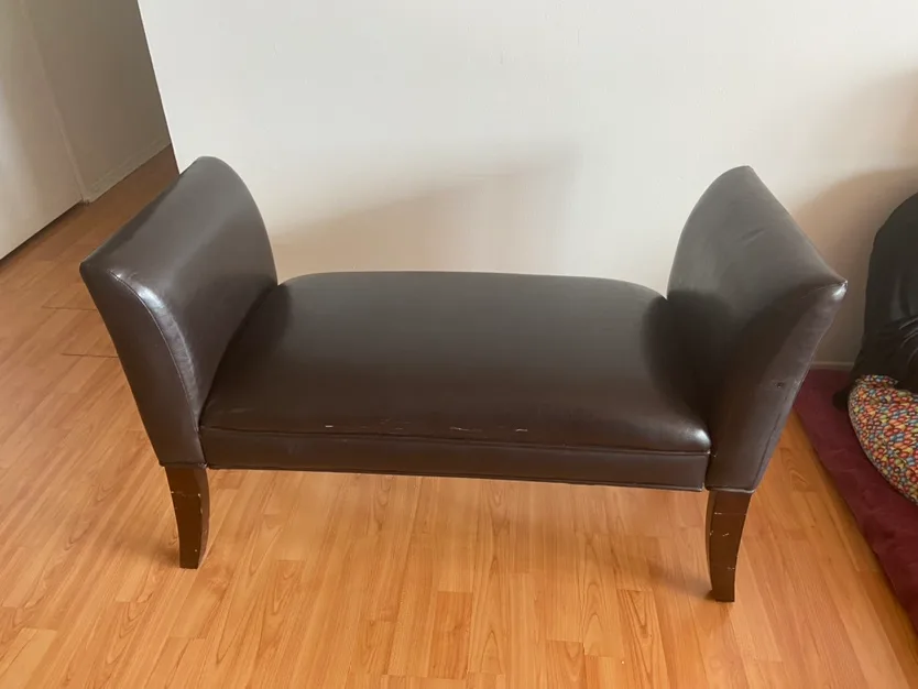 Brown Leather chair Ottoman thumbnail